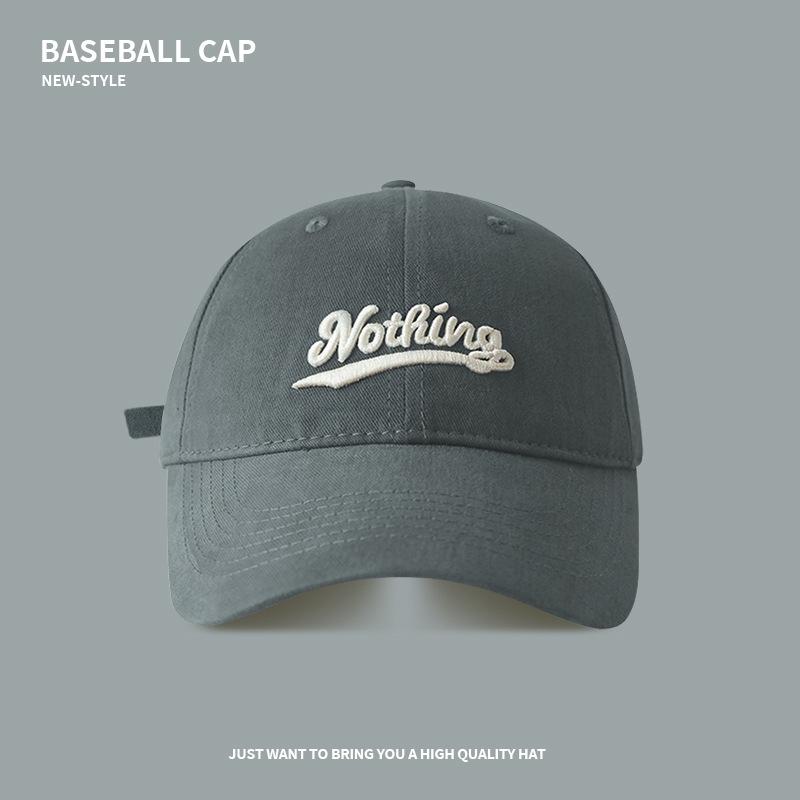 Baseball cap female spring and summer deep-topped wide-brimmed big-headed cap couple Joker tide show face small sun visor.