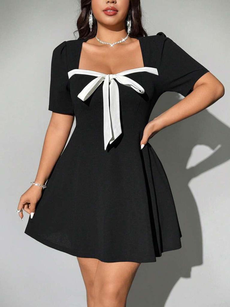 Europäisches & Amerikanisches Sommer Sexy Taillenbetontes Kleid mit Schleifen-Detail