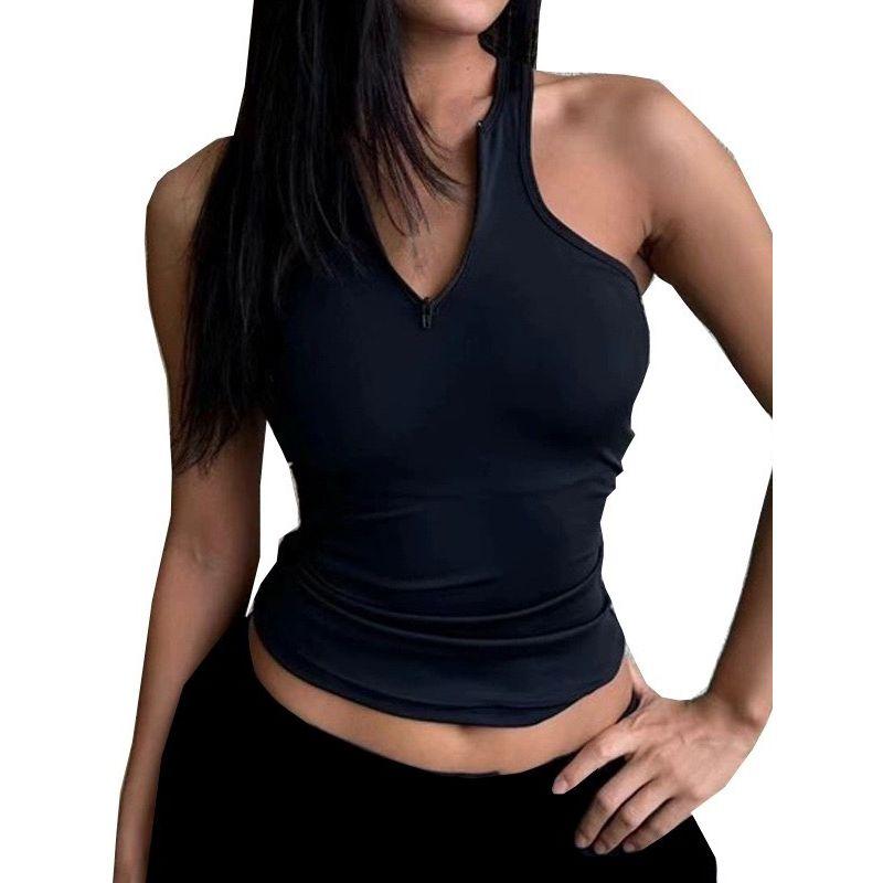 Fashion Sports Vest for Women with Chest Pad Quick-Drying Zipper H-Shaped Beauty Back Workout Bra Running Yoga Clothes Tops