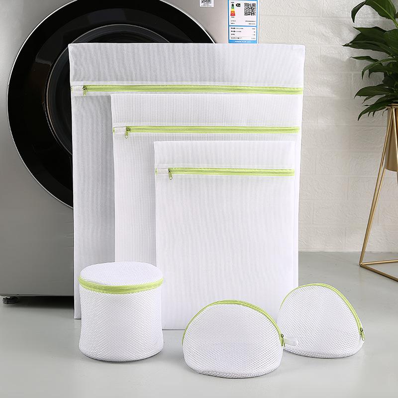 Buy Mesh Laundry Bag Set of 6,White Polyester Wash Bags with Zipper for