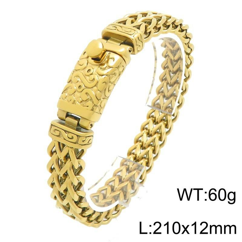 European and American Personalized Titanium Steel Keel Chain Bracelet, Punk Style Men's Diamond-encrusted Skull Bracelet
