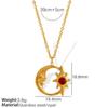 Hollow Star & Moon Opal Pendant Necklace - Luxury Clavicle Chain Jewelry
