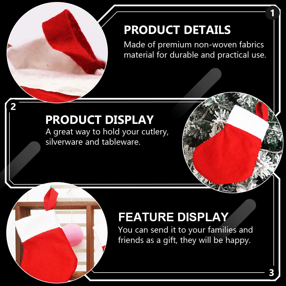 10Pcs Christmas Cutlery Set Non woven Fabric Holder Silverware ganizer Dinner Party Knives Forks Cover Socks Storage