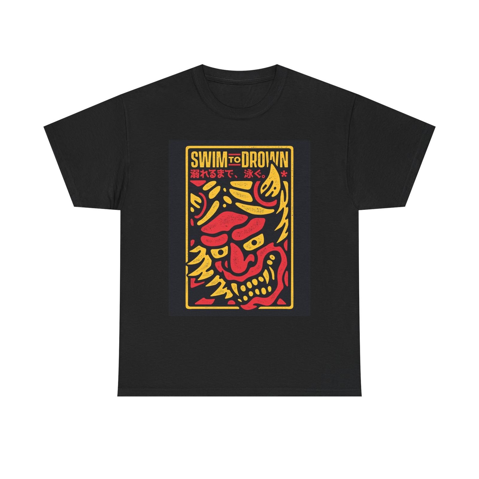 Swim To Drown Graphic T Shirt Mens Womens Tees Top Vintage Art Unisex Heavy Cotton Tee XL