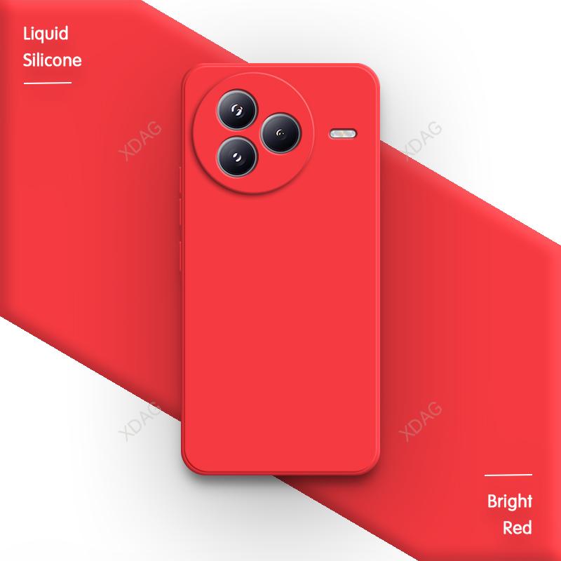 

Simple Phone Case for Xiaomi Civi 5 Pro 5G Square Classic Shell Soft Original Internal Flocking Liquid Silicone Back Cover Funda Xiaomi Civi 5 Pro яскраво-червоного кольору