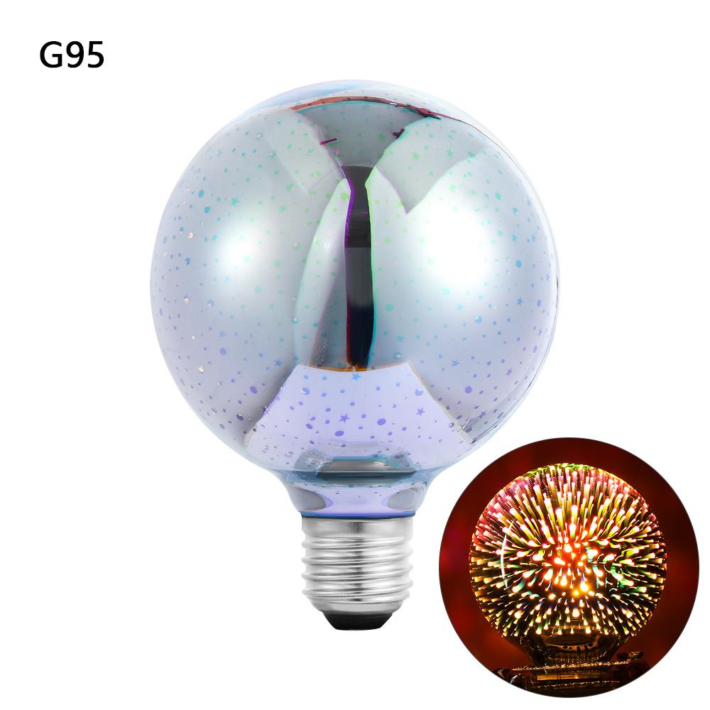 3W Ball light E27 holder Screw connector Glass Edison  3D  Bulb Party Lamp