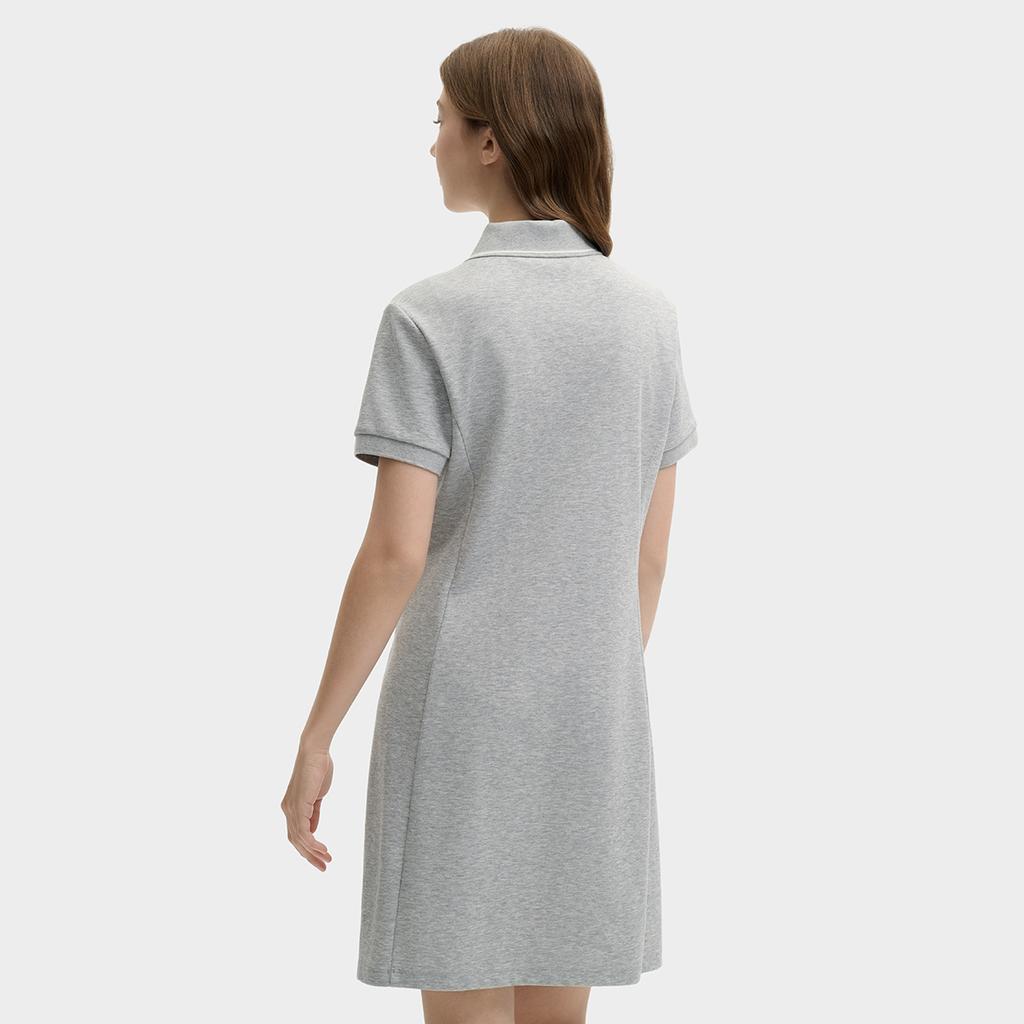 FILA Original Solid Color American Vintage Versatile Polo Dress Women Dresses Gray F51W529316F-MG