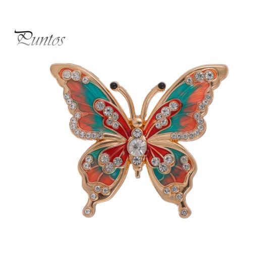 

Брошь из сплава в форме бабочек, капающие маслом, блестящие стразы, дизайн животных, брошь-булавка, одежда, волосы, шляпы, сумки, значок красный