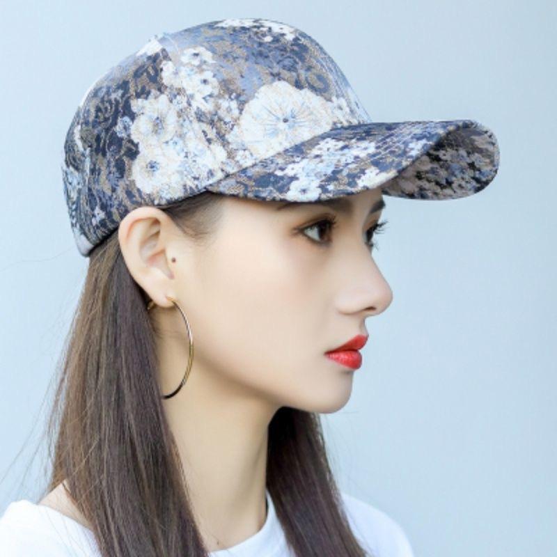 Hip Hop Kpop Flower Ladies Baseball Cap Cotton Guochao Street Reflective Versatile Sports Breathable Sun Hat