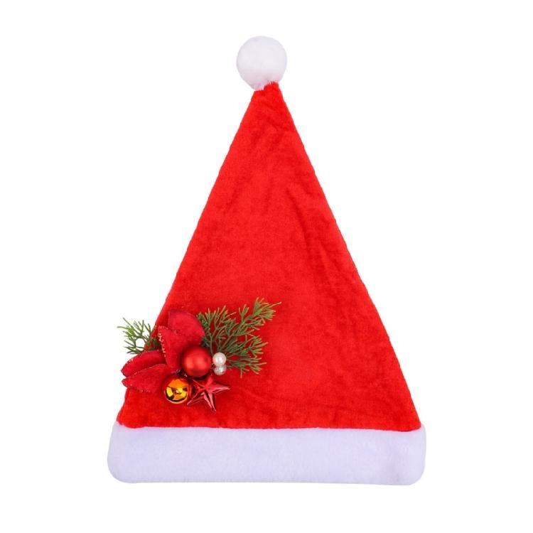 Santa Hat,Christmas Hats with Bows Xmases Holiday Hat Unisex Adults Christmas New Year Festive Holiday Party Supplies