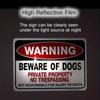 Metal Poster Beware of Dog Sign Private Property Protection No Trespassing Wall Art