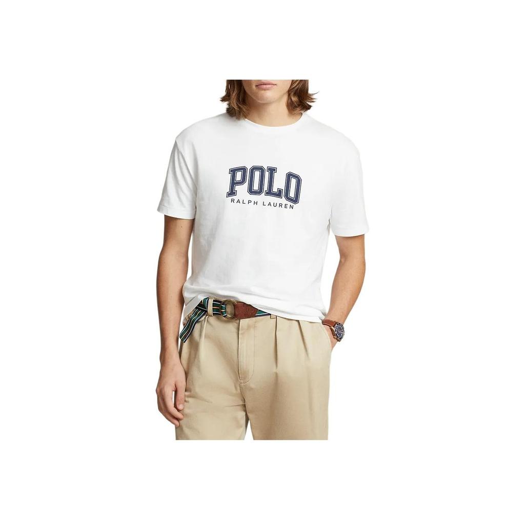 Polo Ralph Lauren Letter Print Casual Crew Neck Short Sleeve T-Shirt Men Tops White 710934714-002