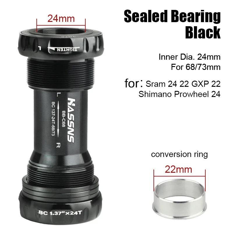 Bsa 68 Ceramic Bicycle BB BB68 Bottom Bracket Central Movement Mtb Road Bike Bsa 24mm Bottom Bracket 68mm Bottom Bracket Boxed Black