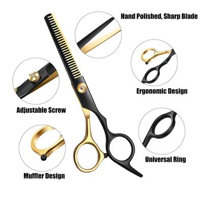 Professional Barber Razor Shear 6 Inch Stainless Steel Hairdressing Scissors Cutting for Men Women Kids Salon Pet