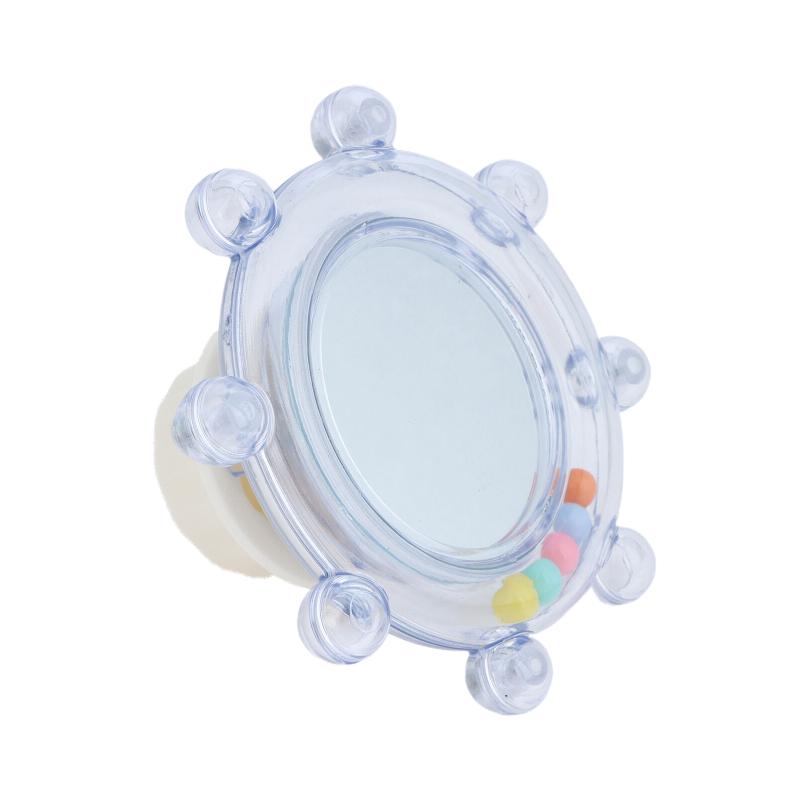 Colorful Ball Parrot Mirror Wear-Resisting Spinning Puzzle Bird Mirror Perch Bite Resistant Bird Cage Decor