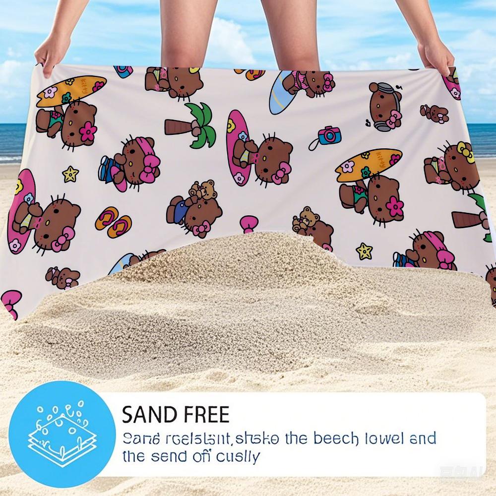 H-Hello-s K-Kitty-s Summer  Travel Beach Towel Super Absorbent Sand Resistant, Microfiber for Swimming Camping Yoga