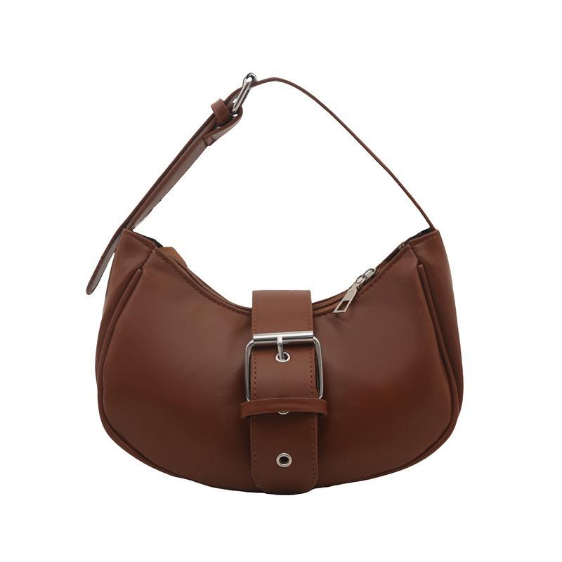 Large capacity casual portable fashion single shoulder armpit bag women's lightweight retro solid color winter simple