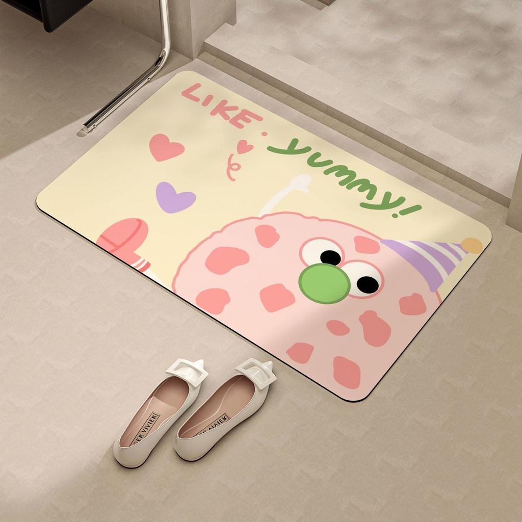 Absorbent Mat Cartoon Bear Floor Mat Home Bathroom Toilet Entrance Door Mat Anti-slip Quick-drying Soft Foot Mat