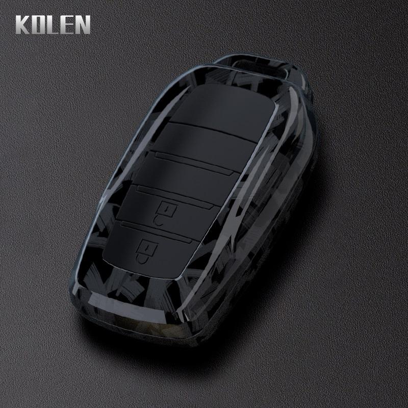 Abs Carbon Fiber Car Flip Key Case Cover For Toyota Sienna Rav4 Crown Hilux Fortuner Camry Land Cruiser Prado Venza Accessories