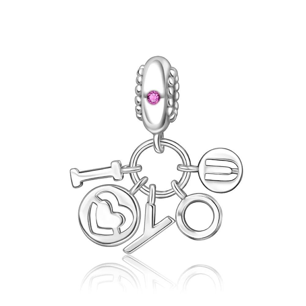 Nuovi Charm Ciondoli Cuore Rosa in Argento 925 per Bracciale Collana Gioielli Fai da Te Regalo di San Valentino per Lei