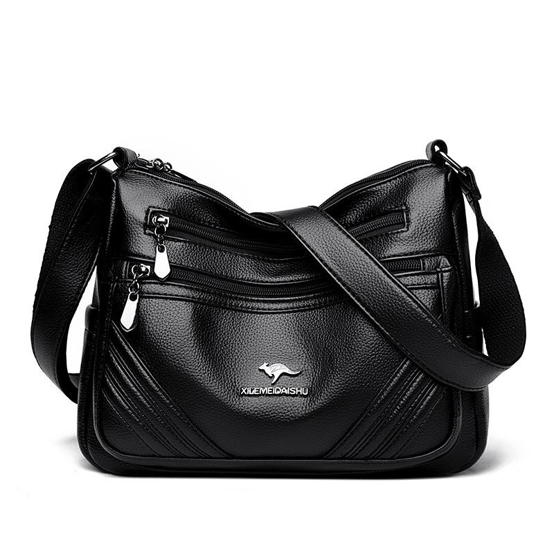 Crossbody Bag - Autumn/Winter Fashion Multi-layered Shoulder Bag - Soft Leather - Maternal Bag for Middle-aged Women