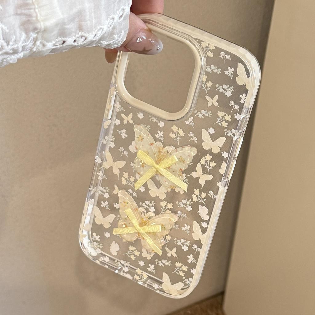 Beautiful Floral Butterfly for IPhone 17 for Apple 15 Promax Phone Case 16 Small Fresh 13 Three-dimensional 11 Soft