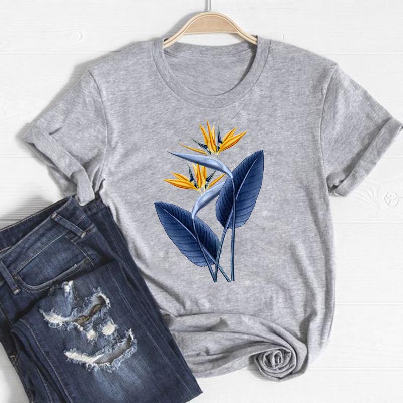 Trend Stil T Top Mode T Shirt Kleidung Blume Stilvolle Casual Kurzarm Frauen Drucken Dame Weibliche Grafik T-shirt