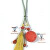 Premium Vermilion Red & Sand Yellow Wealth God Pendant: Handmade, Original Design for Men and Women