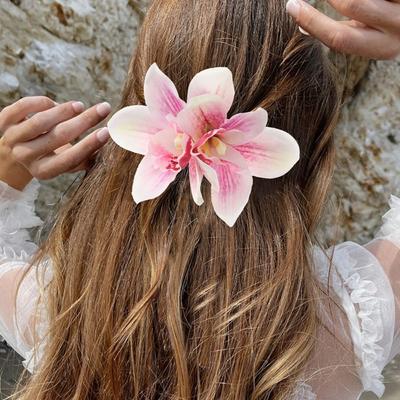 Épingles à cheveux de plage Barrettes Canna Orchidée Bohème Fleur Pinces à cheveux Mariée