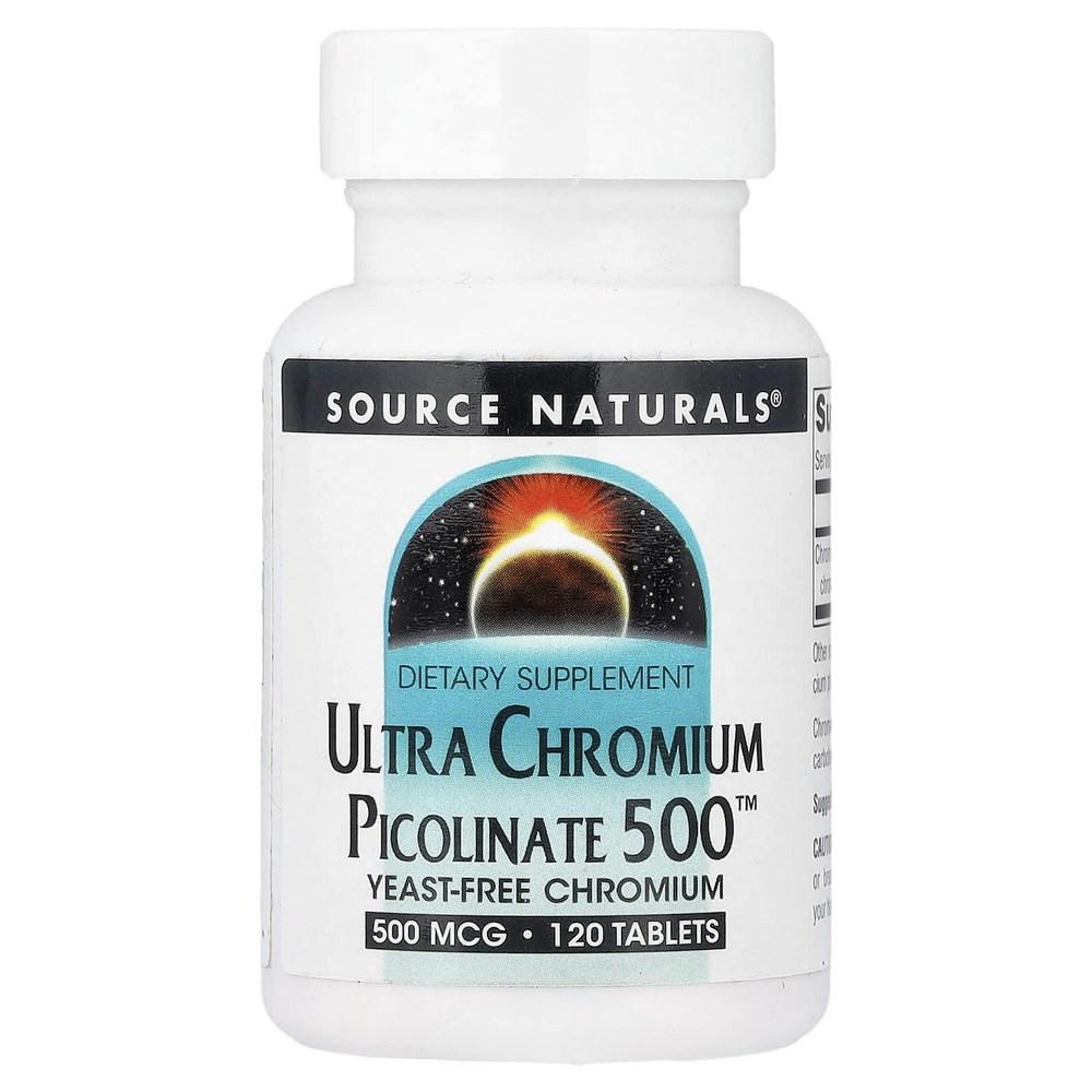 Source Naturals Ultra Chrome Picolinate 500 mcg 120 Tablets 4 pcs