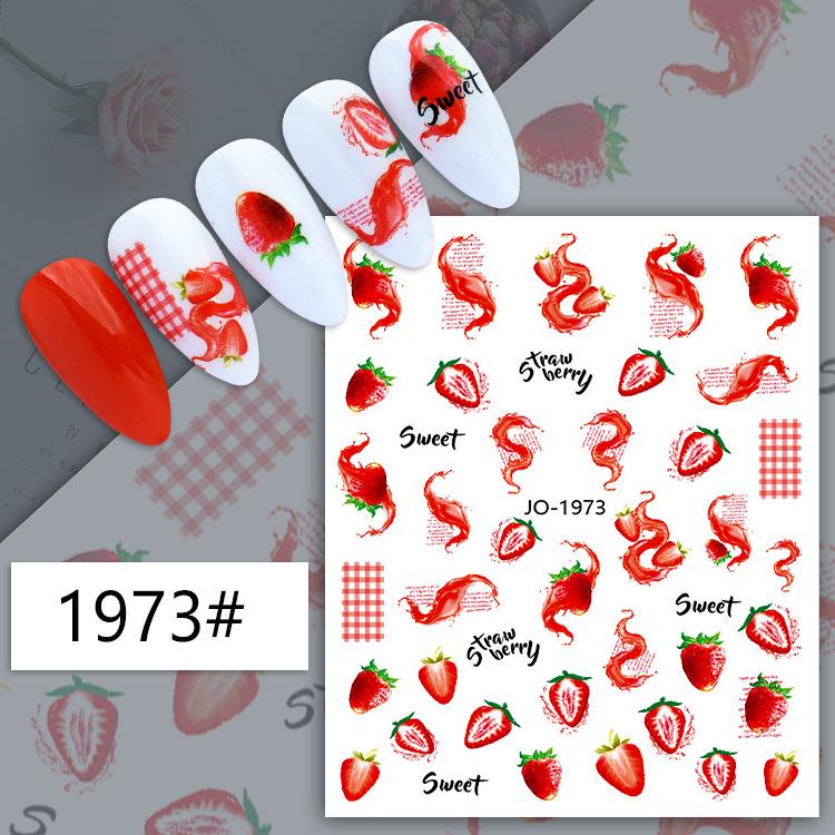 Fruit Series Nail Art Stickers: Lemon, Pineapple, Watermelon, Banana, Strawberry