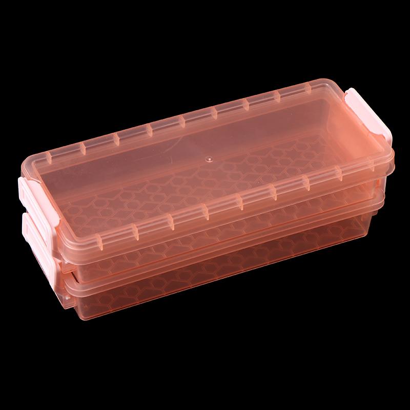 

1PC Large Capacity Pencil Boxes Plastic Pencil Box Transparent Pencil Case Double Layer Organizer Box Student Office Supplies рожевий