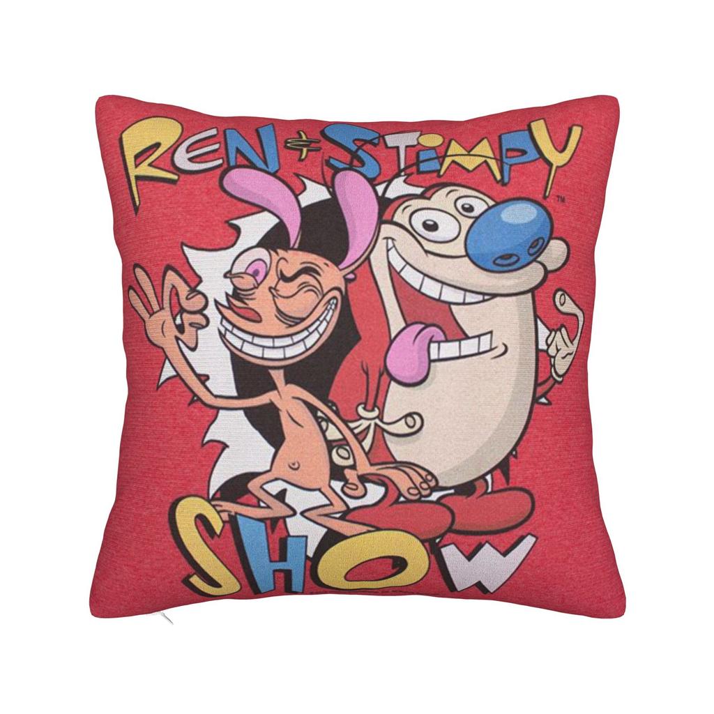 Decorative Pillowcase The Ren Stimpy Show Cartoon Accessories Home Pillow Case Cover Zippered MultiSize