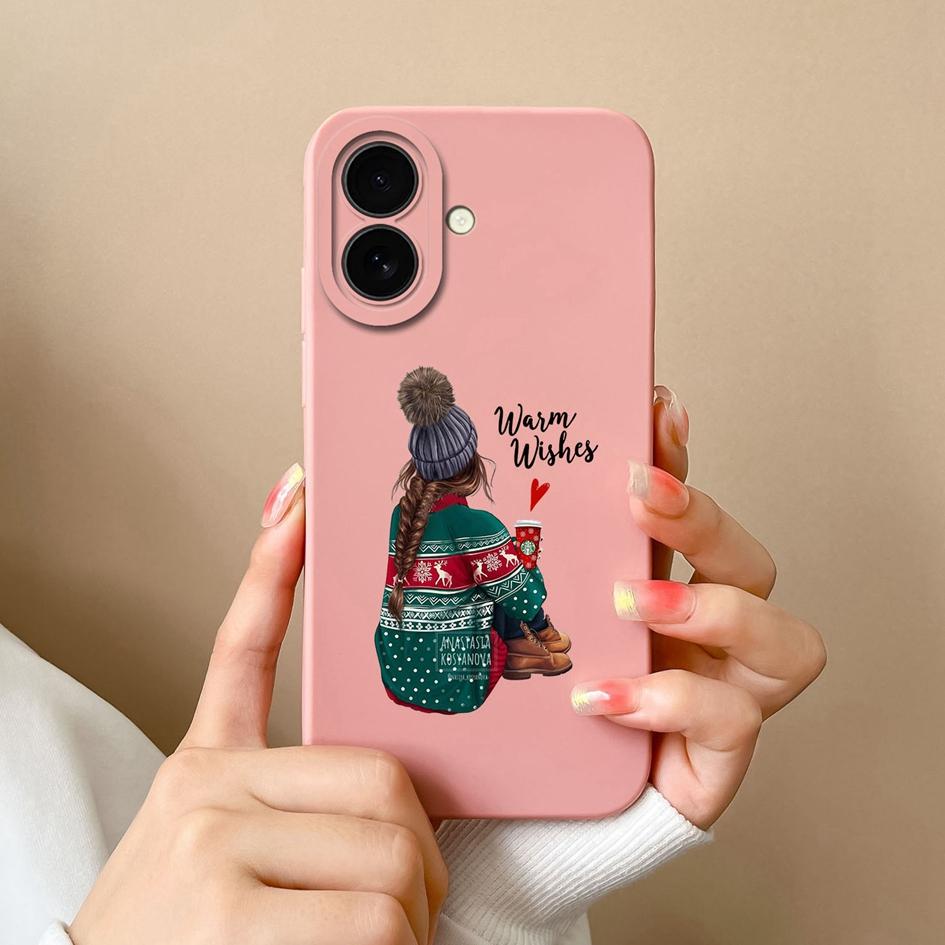 Aesthetic Phone Cover For Apple iPhone 16 Pro 16plus 16promax Fashion Cool Girl Boy Soft Liquid Silicone High Quality Super Shockproof For iPhone Capa