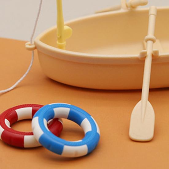 1 Set Useful with Swim Circle Decorative Small Size Mini Paddle Boat Beach View Ornament Play House Toy for Entertainment
