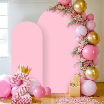 2 Pieces Arch Backdrop Covers Stand Cover Photo Background Elegant Round Top Photography Props
