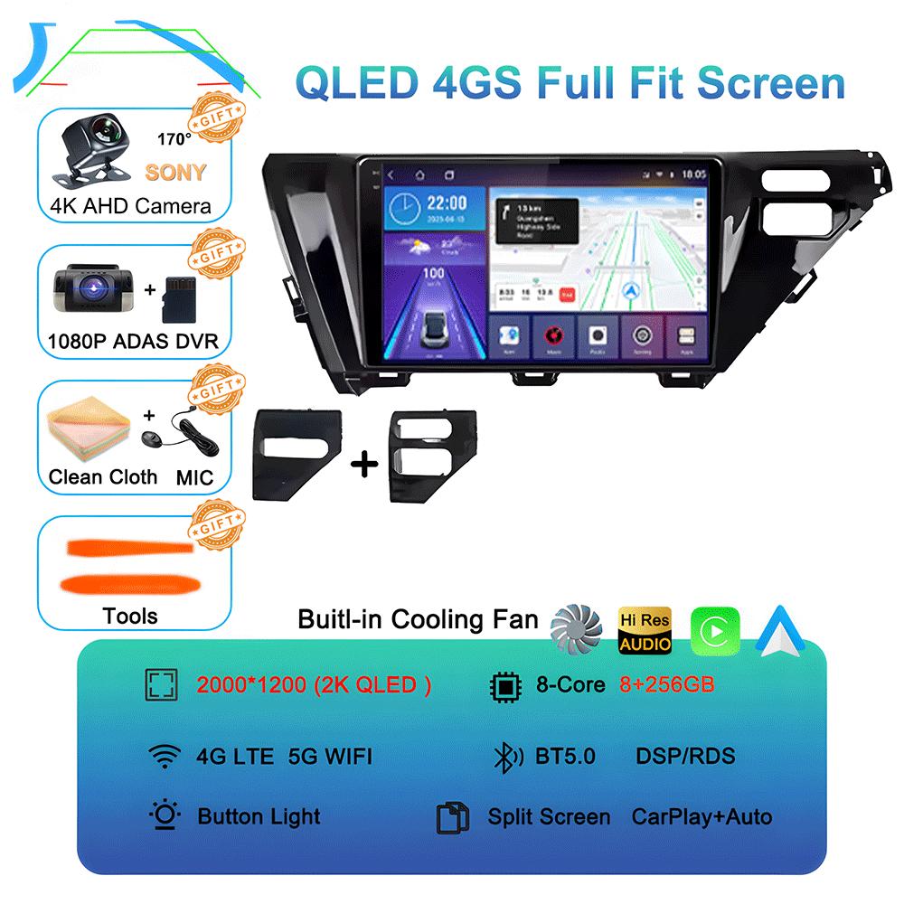 For Toyota Camry 8 XV 70 2017 2018 2019 2020 Android 14 Car Stereo Radio Navigation GPS Multimedia Player Headunit