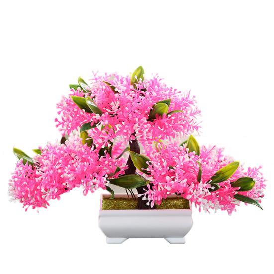 

1шт искусственное растение в горшке цветок дерево домашний офис сад бонсай декор орнамент розовый