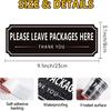 Please Leave Packages and Deliveries Here Sign Sticker, Self-Adhesive Waterproof Modern Deliveries Sign for Packages, Please Place Packages in Box