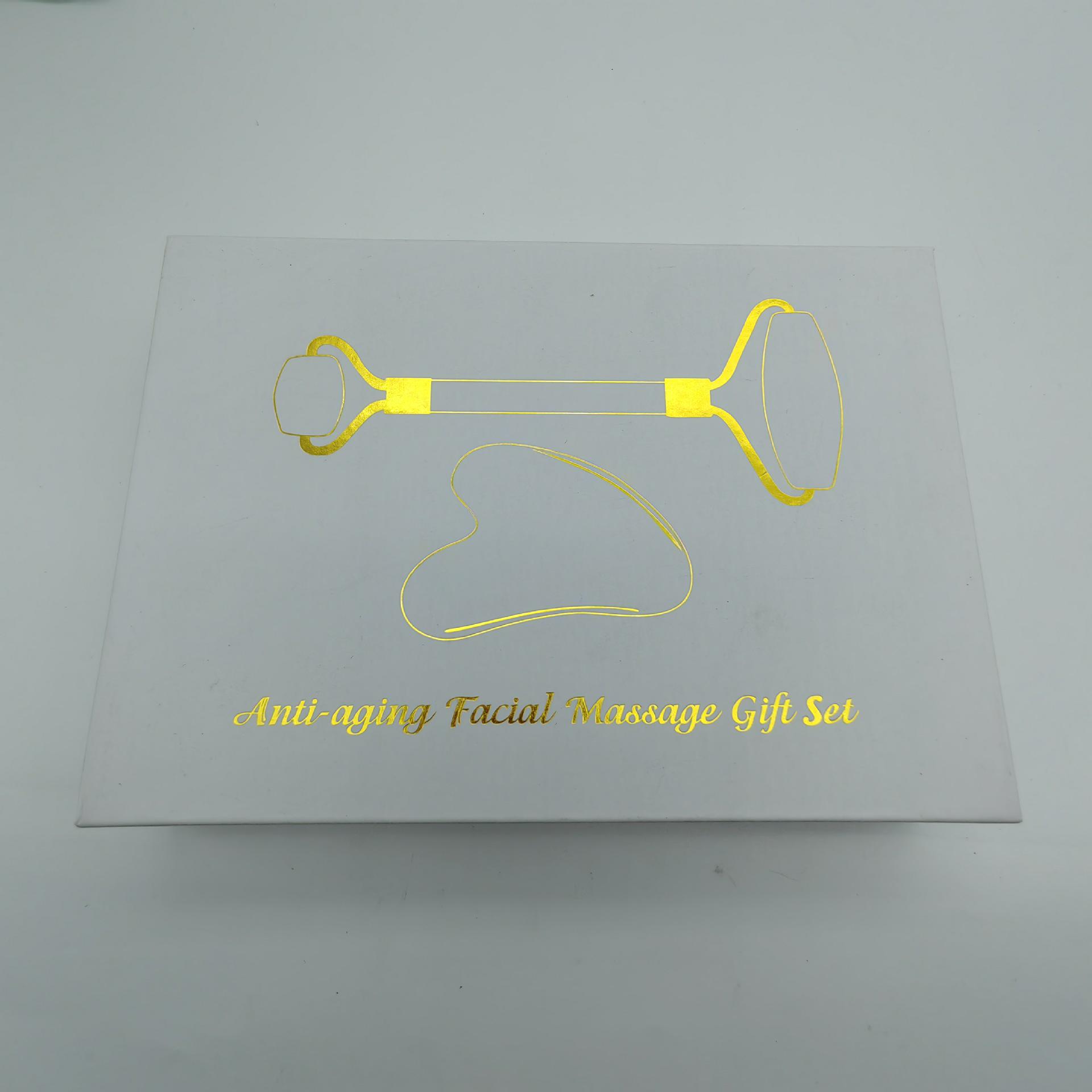 

Набір роликів для обличчя та скребків Гуа Ша з зеленого авантюрину та нефриту з масажним стиком для ефірних олій