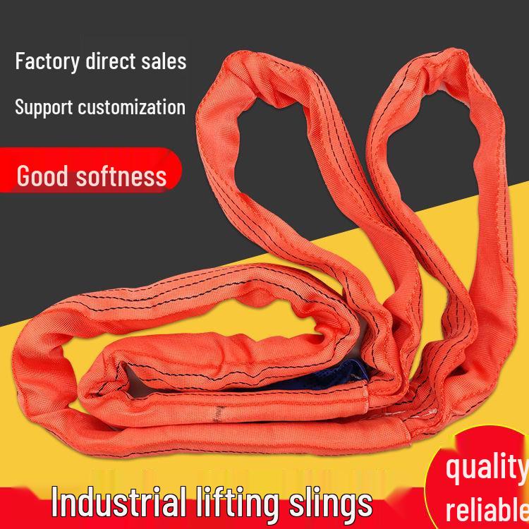 Heavy-Duty Double-End Loop Lifting Sling: Thickened Polyester for Overhead Cranes