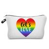Women Rainbow heart Print Cosmetic Bag Toiletries Organize Travel Storage Case 6374 CLE