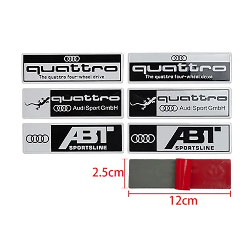 QR1 Alloy Car Rear Trunk Emblem Body Side Stickers for m1 Quattro ABT Logo A3 A4 A5 A6 A7 A8 Badge Decal Refitting Accessories