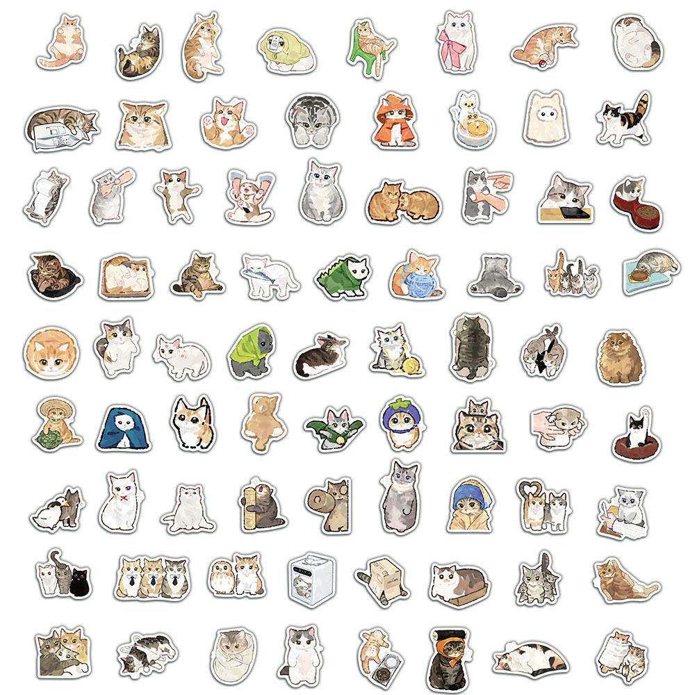 50 Creative Cat Cartoon Stickers Set for DIY Phone Case & Notebook Decoration.