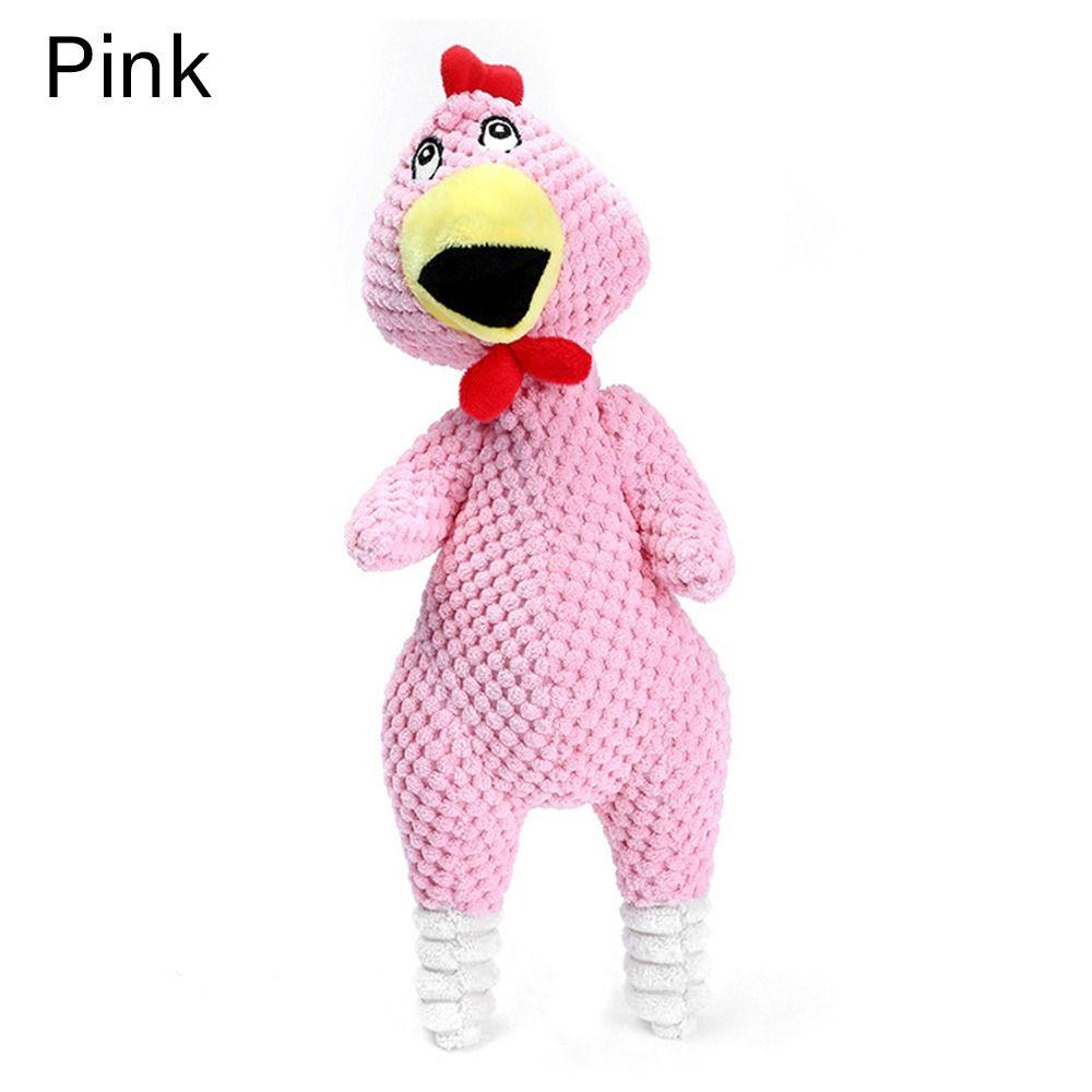 Molar Interactive Corduroy Pets Dog Toys Squeaky Plush Chew Toy Screaming Chicken