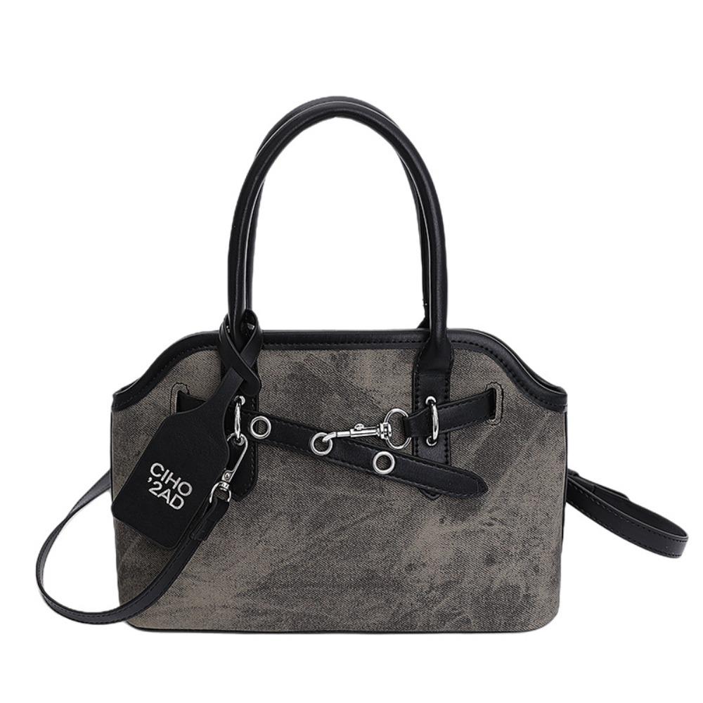 Luxury Belt Shell Handbag Pure Color Commute Tote Bag Fashion Retro Underarm Bag  Holiday