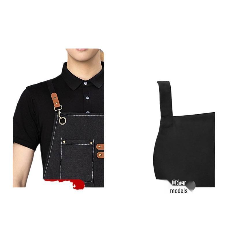 Stain-Resistant Canvas Apron with Logo for Catering, Milk Tea, Coffee, and Cake Shops