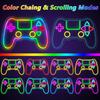 Gamer Neon Sign, LED Game Controller Gamepad Gaming Neon Light Sign for Game Room Wall Decor, Scrolling Color Changing Flashing Modes, Video Game