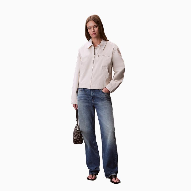 Calvin Klein Trendy Casual Minimalist Letter Embroidered Structured Polo Jacket Women Jackets 47F527G
