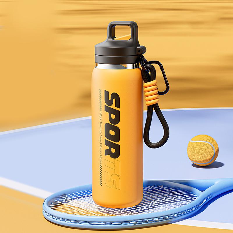 

Portable 600ml New Stainless Steel Insulated Water Bottle Unisex Outdoor Cycling Water Bottle One Lid Double Drinking Straw. 0.6L